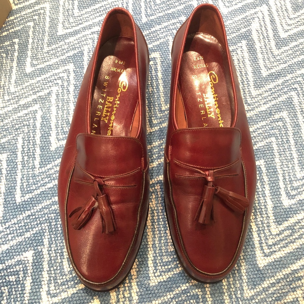 Burgundy Bally Men’s loafers Size 7 NIB w dustbag
